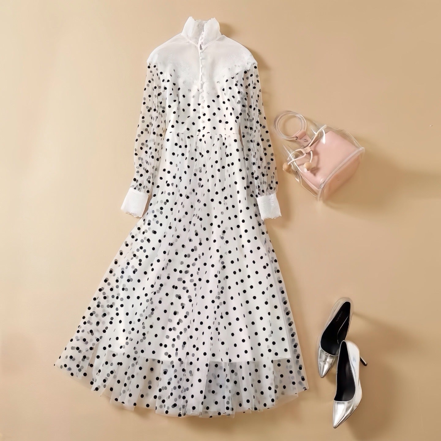 Natasha Draped Lace Dress — side view