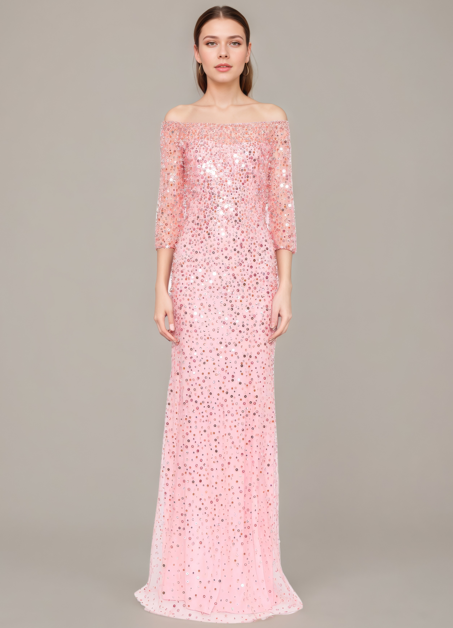audrey off shoulder mesh maxi dress - pale pink audrey off shoulder mesh maxi dress pale pink Moa mattsson x bubbleroom   Off Shoulder Mesh Maxi Dress  Bridesmaid dresses  Pink