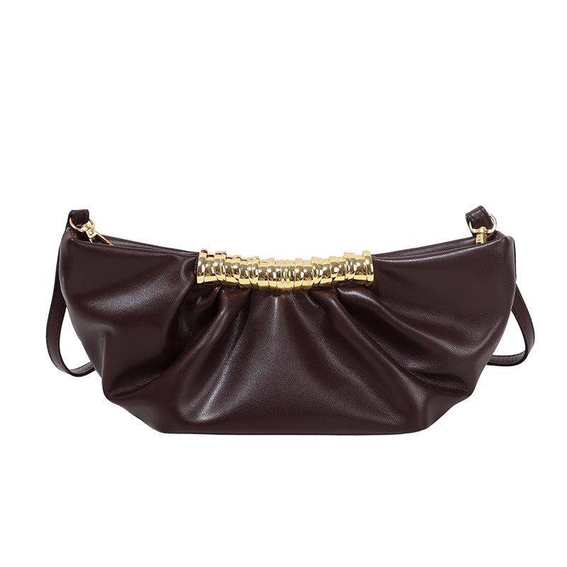 Gabrielle Gold Bar Pleated Cloud Evening Bag - additional view 10