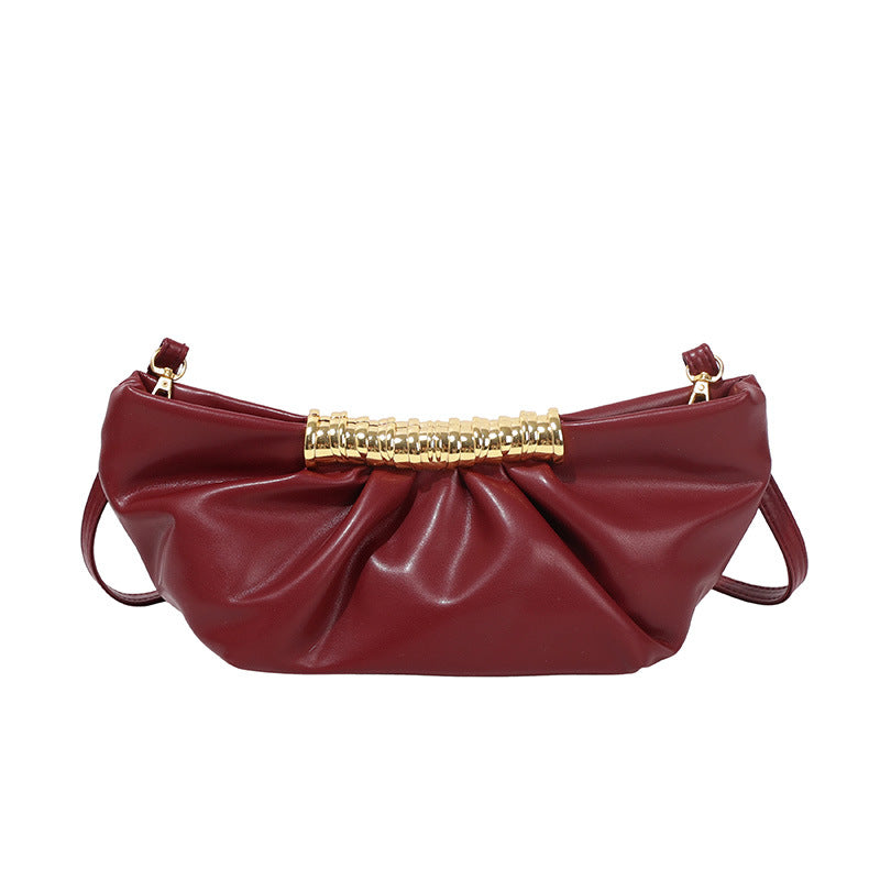 Gabrielle Gold Bar Pleated Cloud Evening Bag - additional view 5
