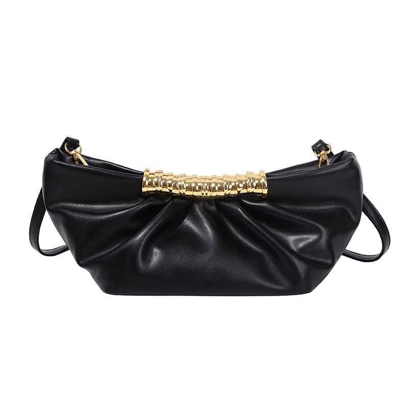 Gabrielle Gold Bar Pleated Cloud Evening Bag - additional view 6
