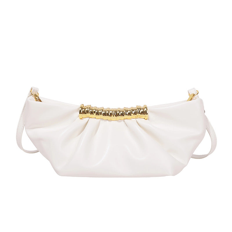 Gabrielle Gold Bar Pleated Cloud Evening Bag - additional view 7