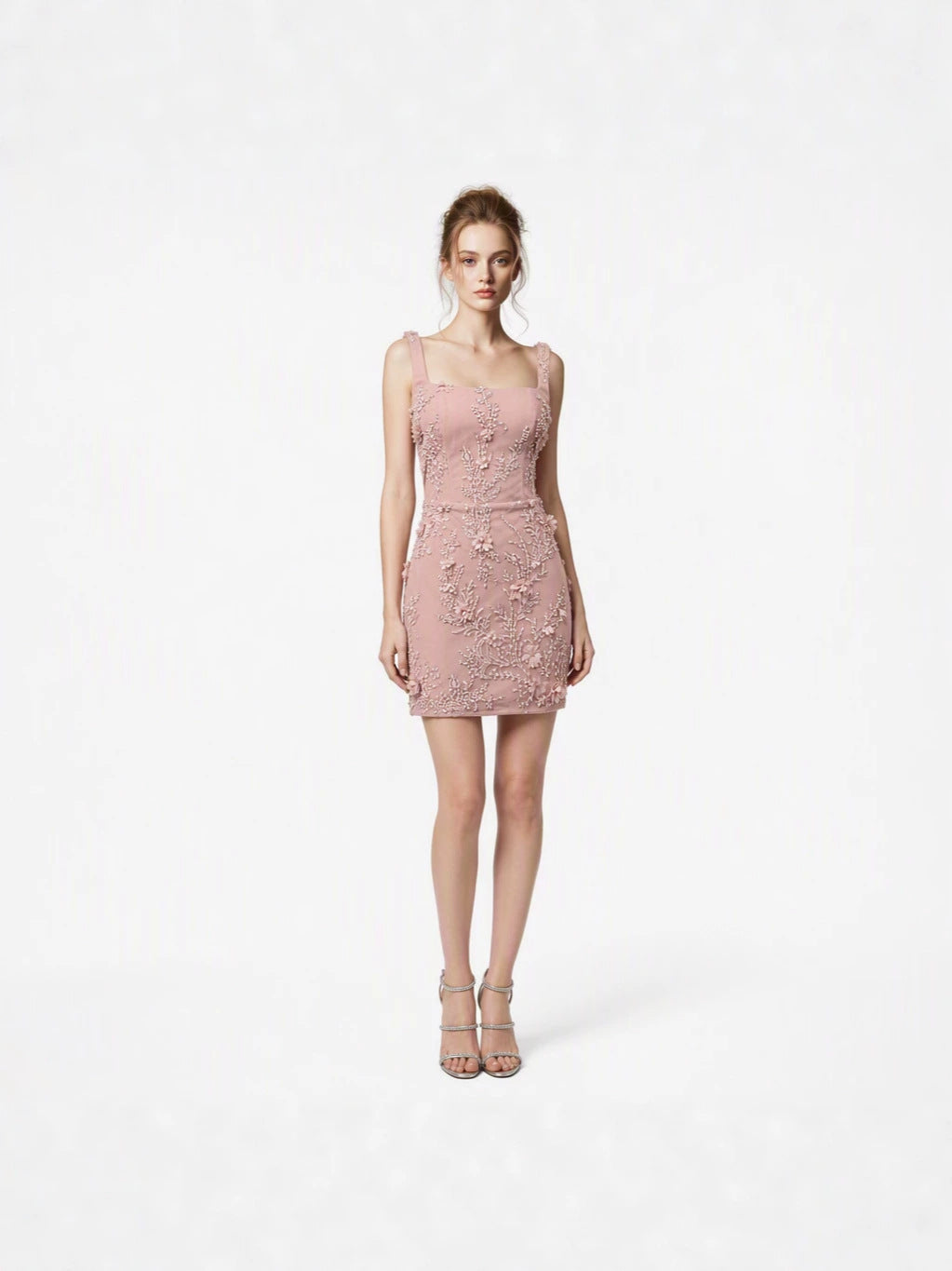 Graziella Mauve Beaded Floral Corset Mini Dress - photo 1 | Orabella