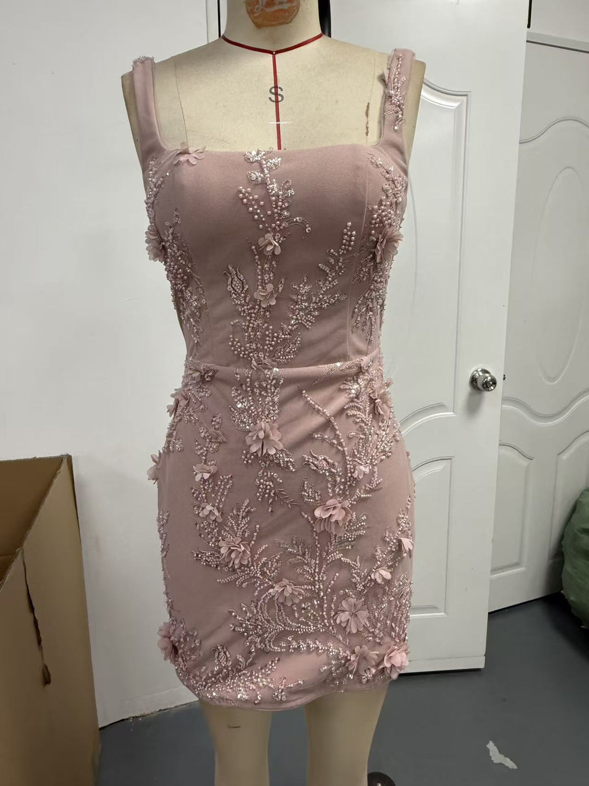 Graziella Mauve Beaded Floral Corset Mini Dress - photo 2 | Orabella