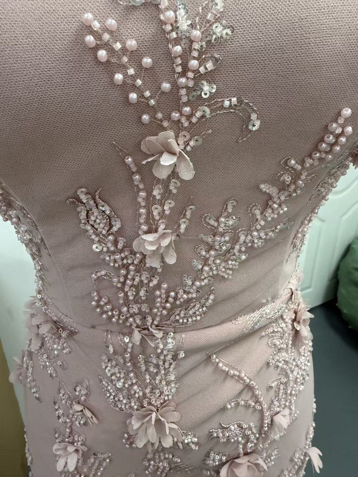 Graziella Mauve Beaded Floral Corset Mini Dress - photo 5 | Orabella