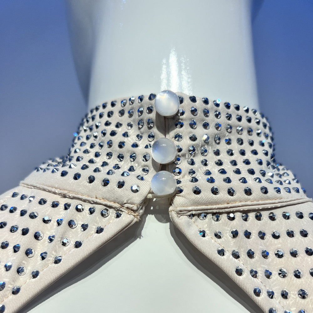 Champagne Starlit Halterneck Ruched Gown