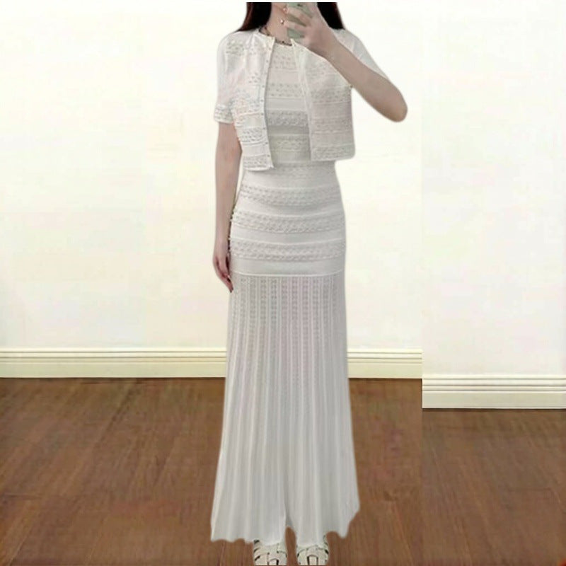 Isabeau Beaded Knit Cardigan Maxi Dress Set - additional view 6