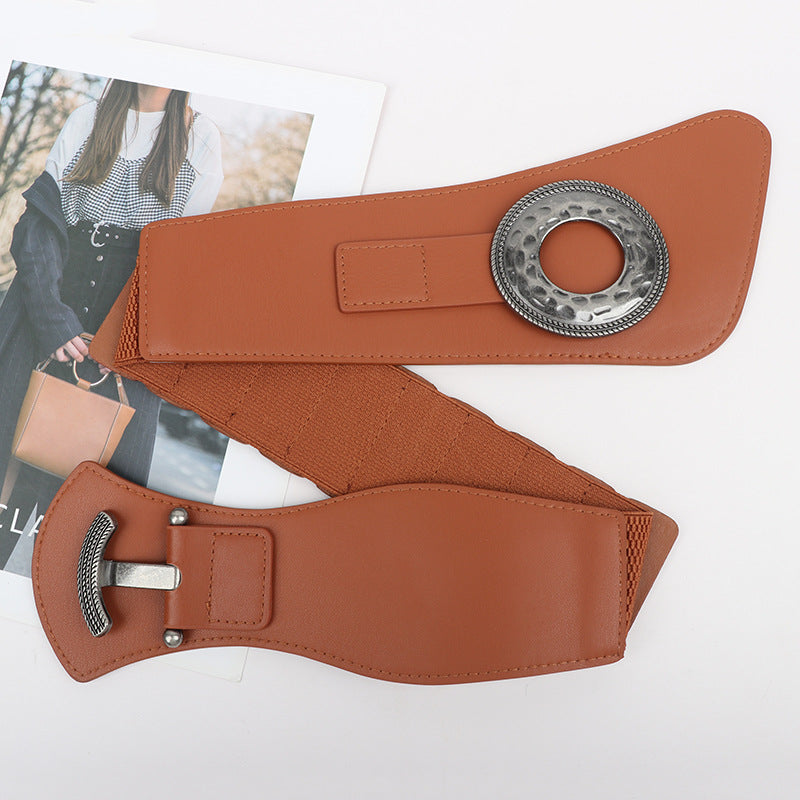 Juliette Black Statement Waist Belt — fabric and detail