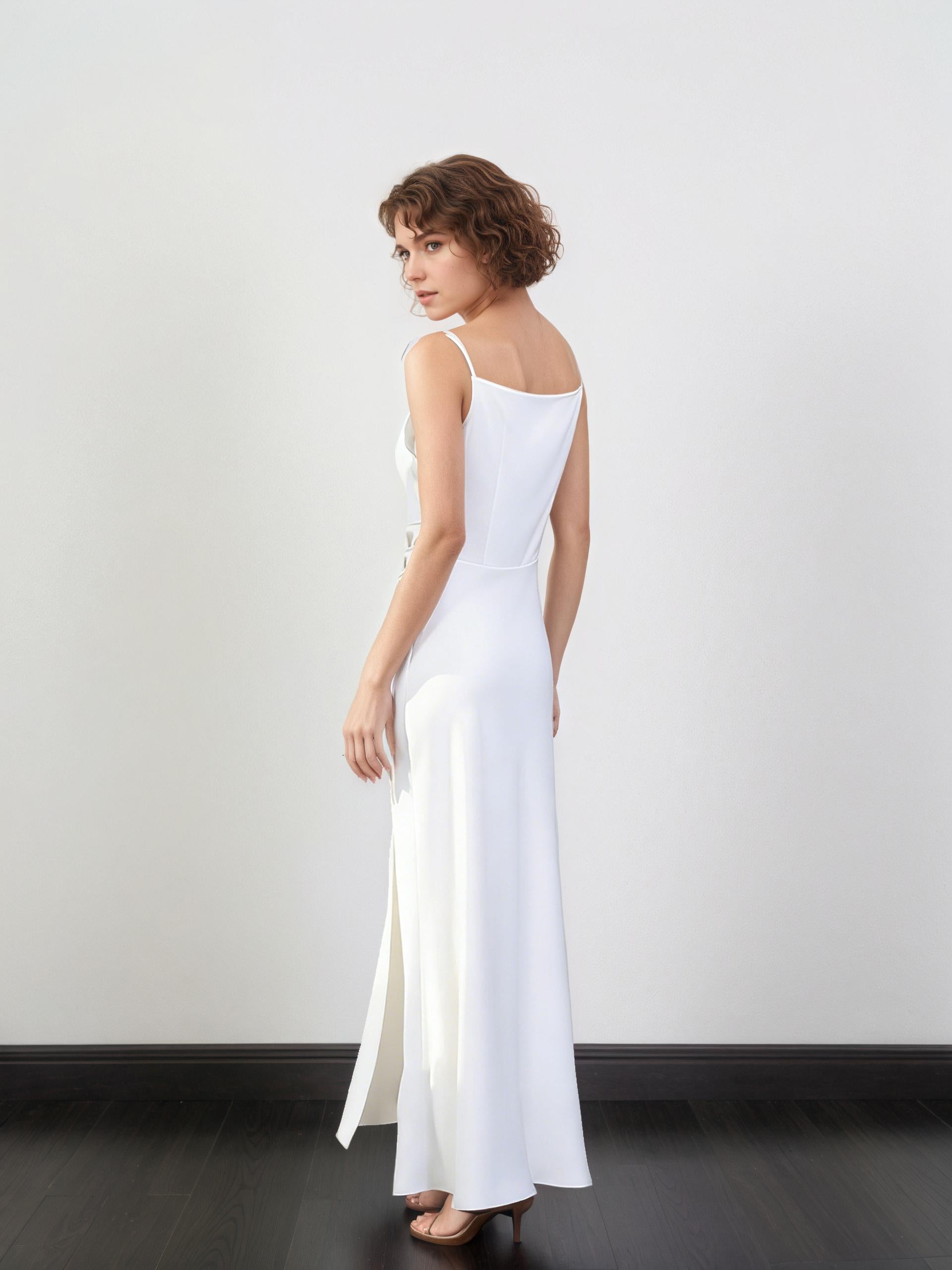 Juliette Couture-Feel Premium Acetate Long Dress — side view