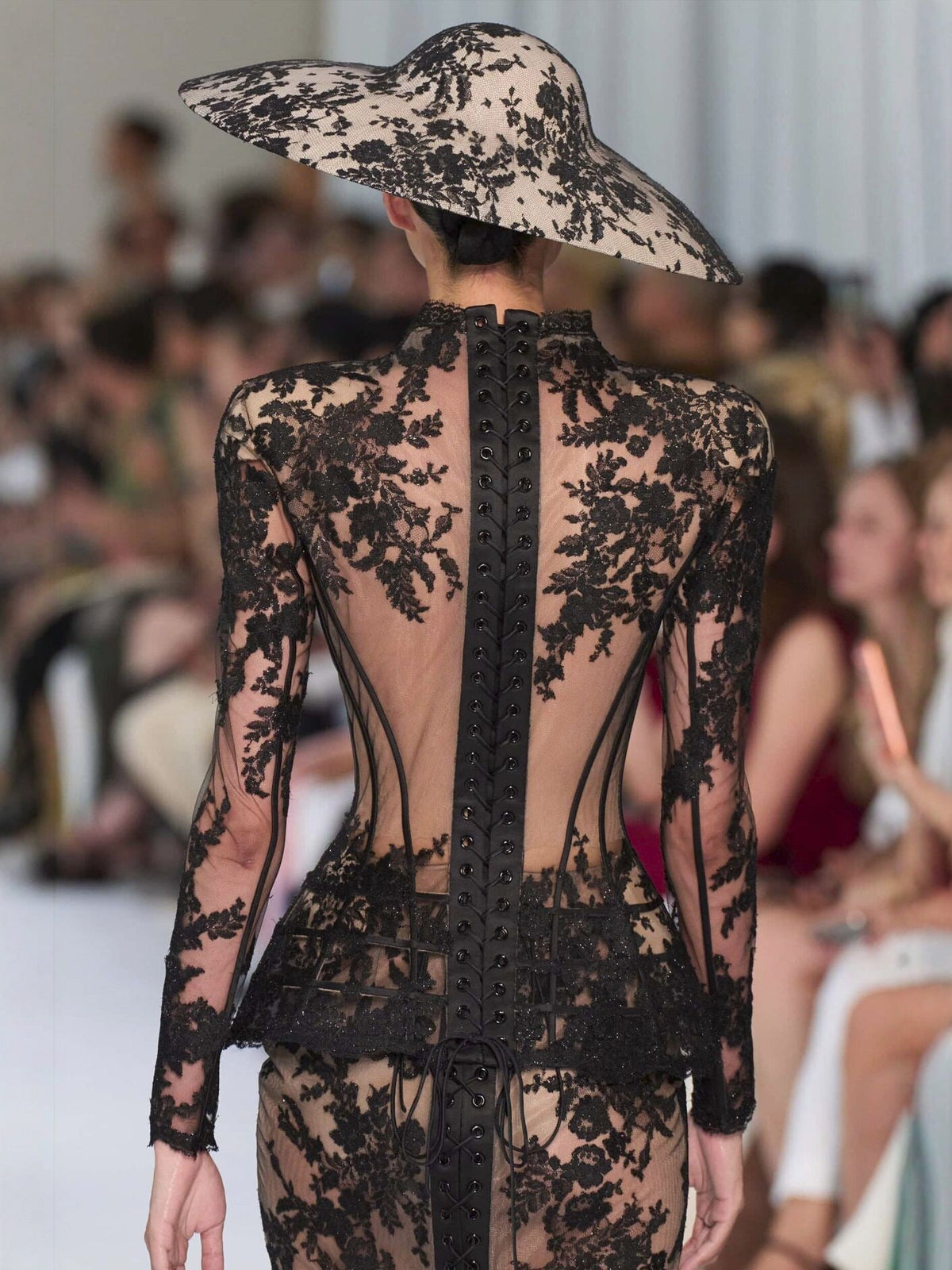 Katia Black Lace Corset Jacket and Pencil Skirt Set - photo 5 | Orabella