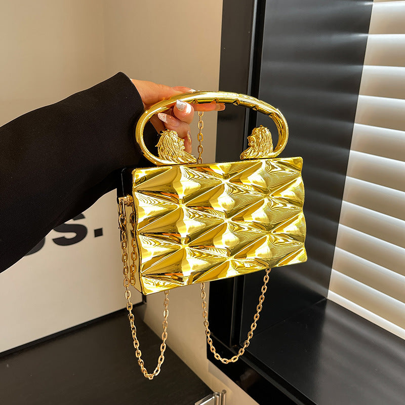 Retro Box Chain Crossbody Bag — front view