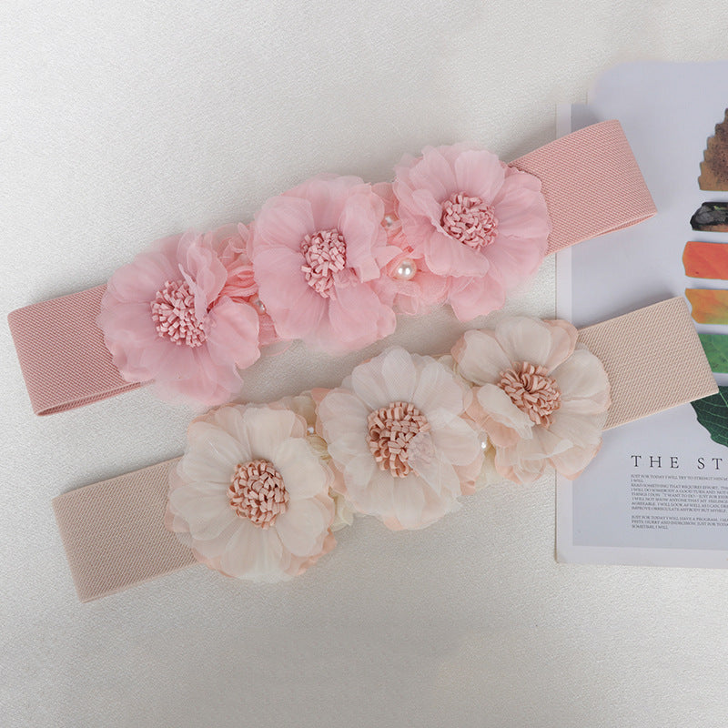 Elowen Pink Statement Waist Belt — front view