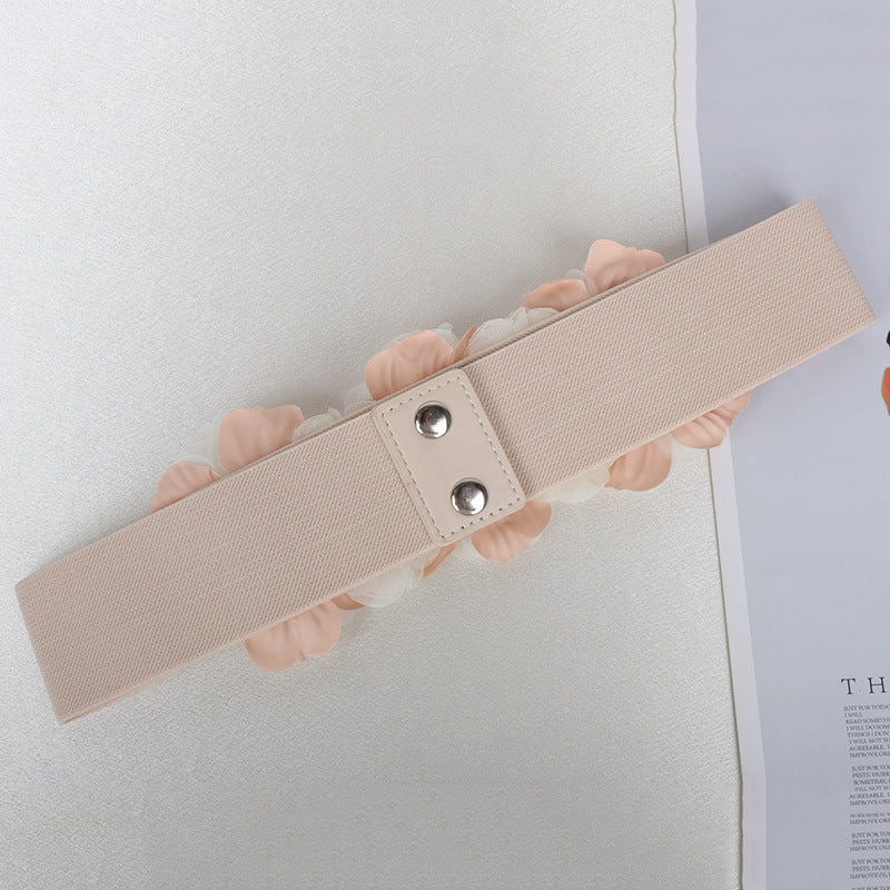 Elowen Pink Statement Waist Belt — fabric and detail