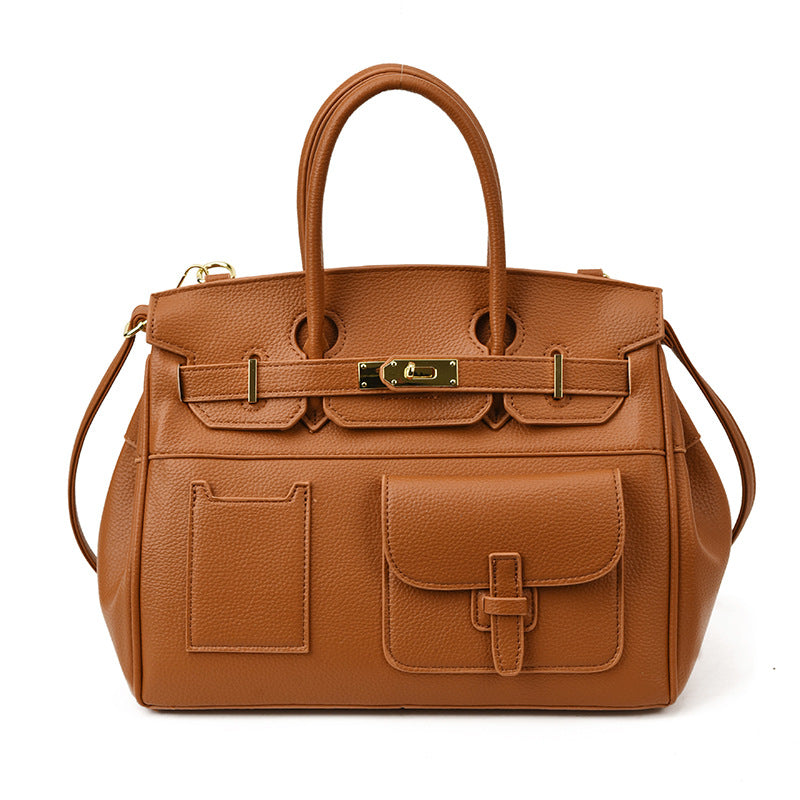 Large Italian-Inspired Capacity Tote Bag — hem detail