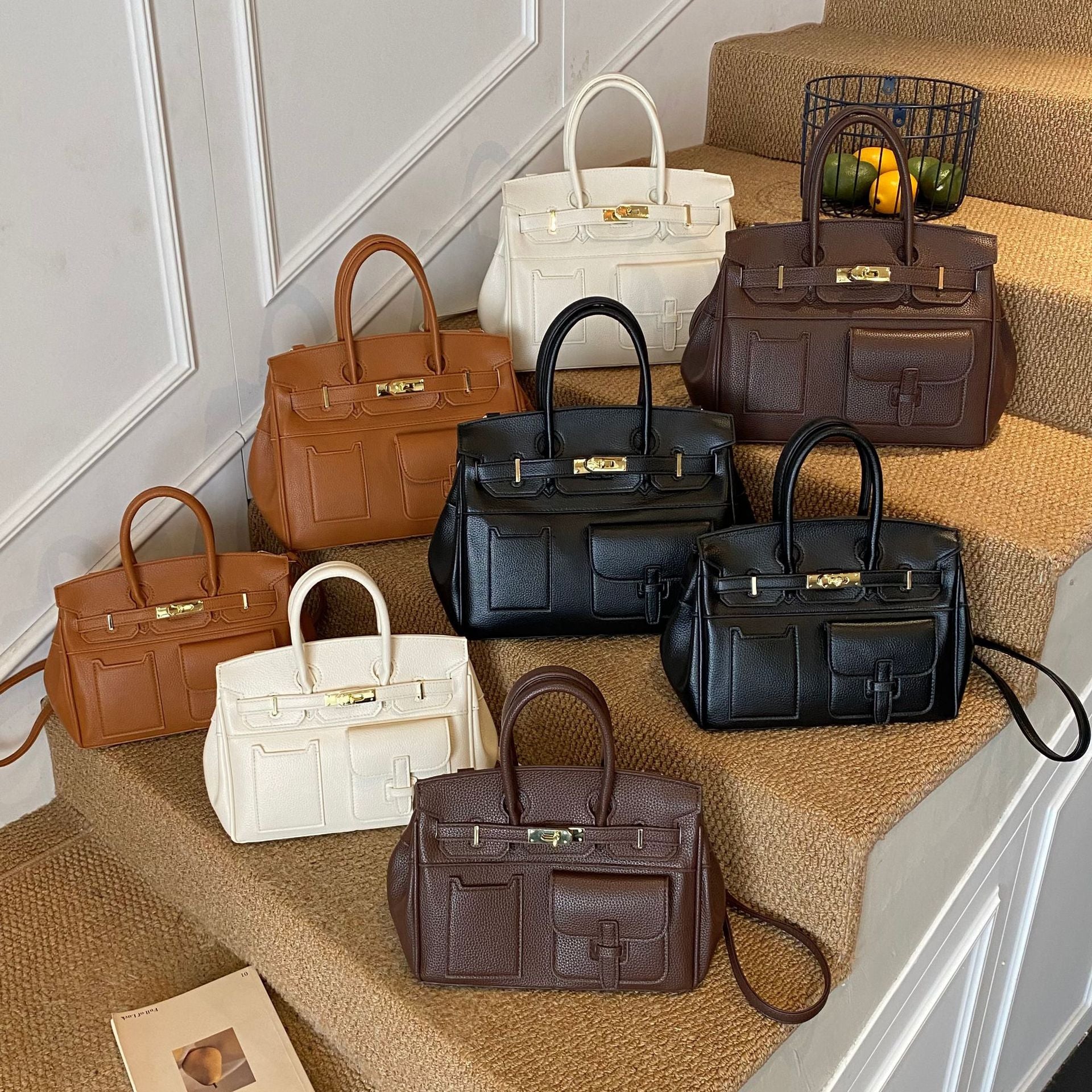 Large Italian-Inspired Capacity Tote Bag — full length