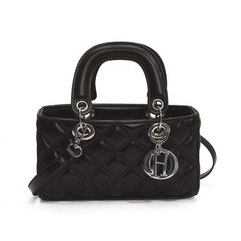Quilted Embroidered Crossbody Bag — side view