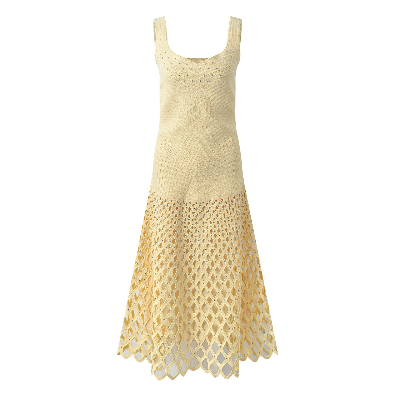 Maribel Crystal Studded Open-Knit Cardigan & Maxi Dress - additional view 4