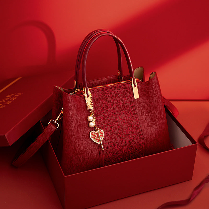 Luna Signature Structured Handbag — front view