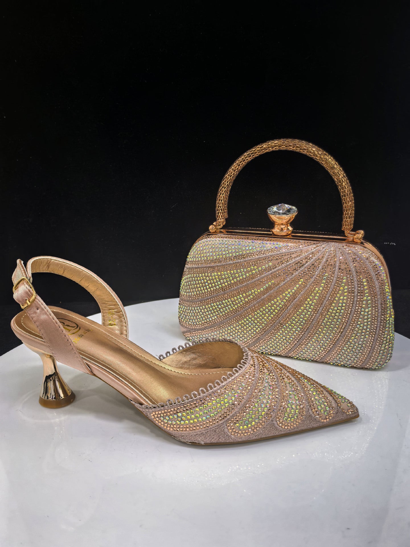 Pointed-Toe Heels & Designer Box Bag Set — runway angle