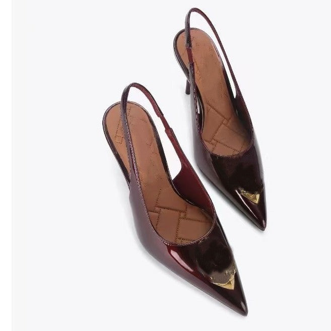 Orabella Jewel Pointed Slingback Heels — styled look