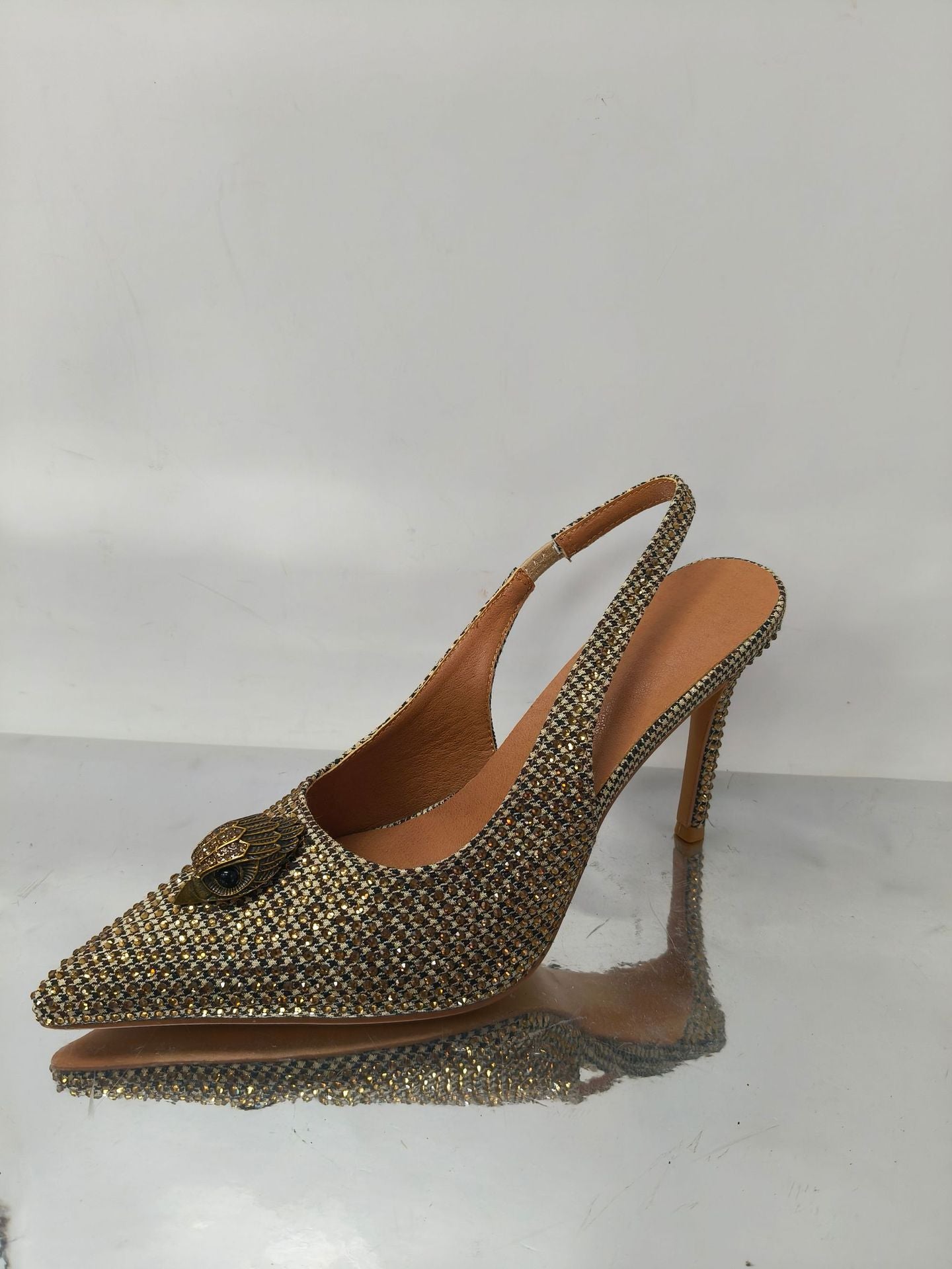 Orabella Jewel Pointed Slingback Heels — side view
