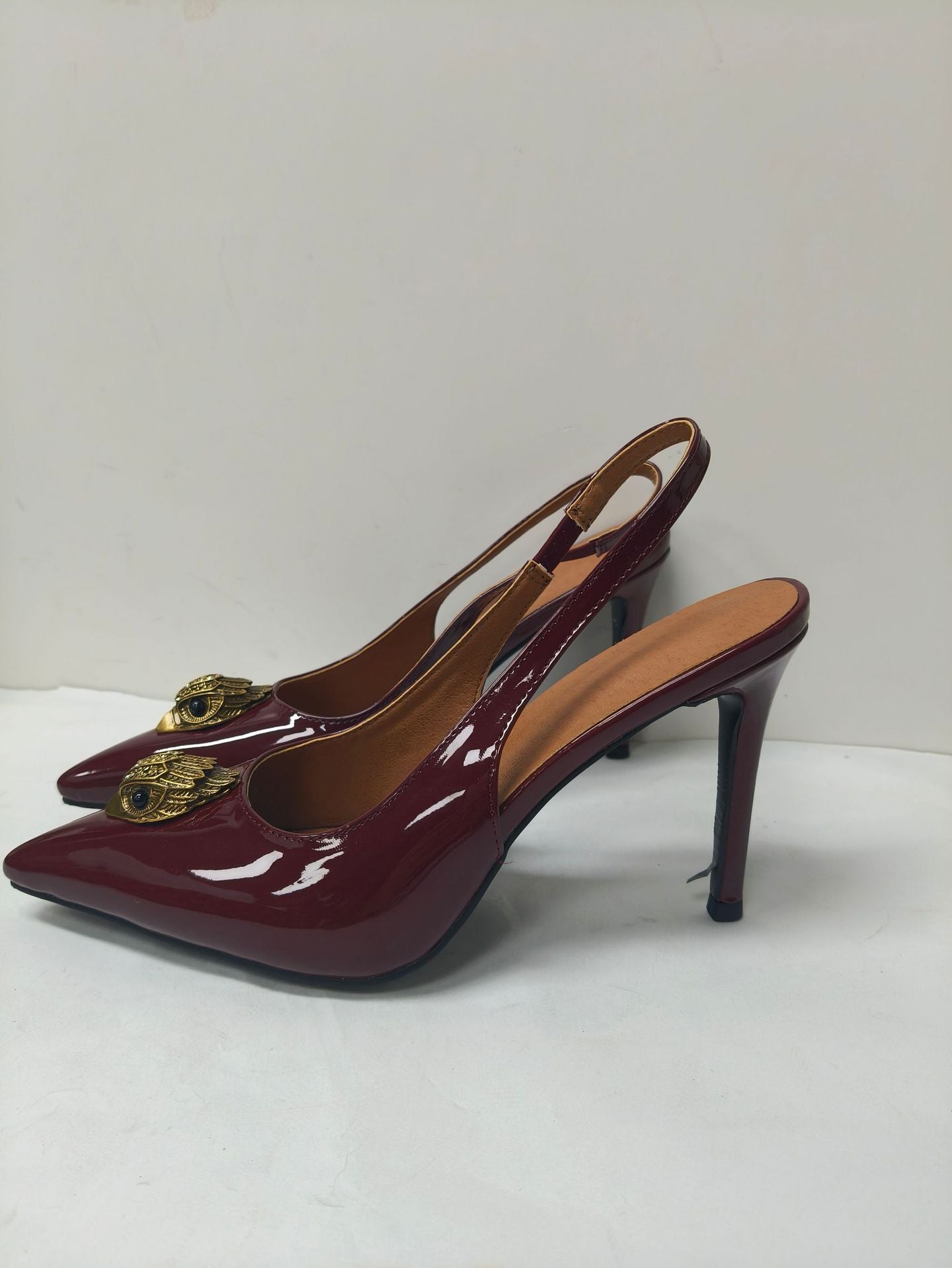 Orabella Jewel Pointed Slingback Heels — model wearing