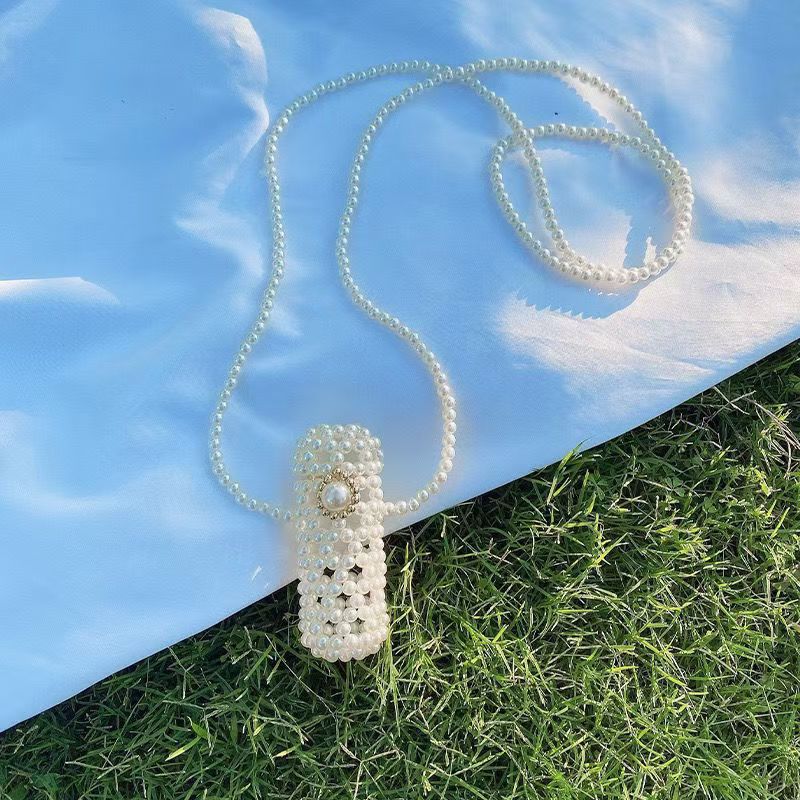 Pearl Italian-Inspired Mini Coin Purse — neckline detail