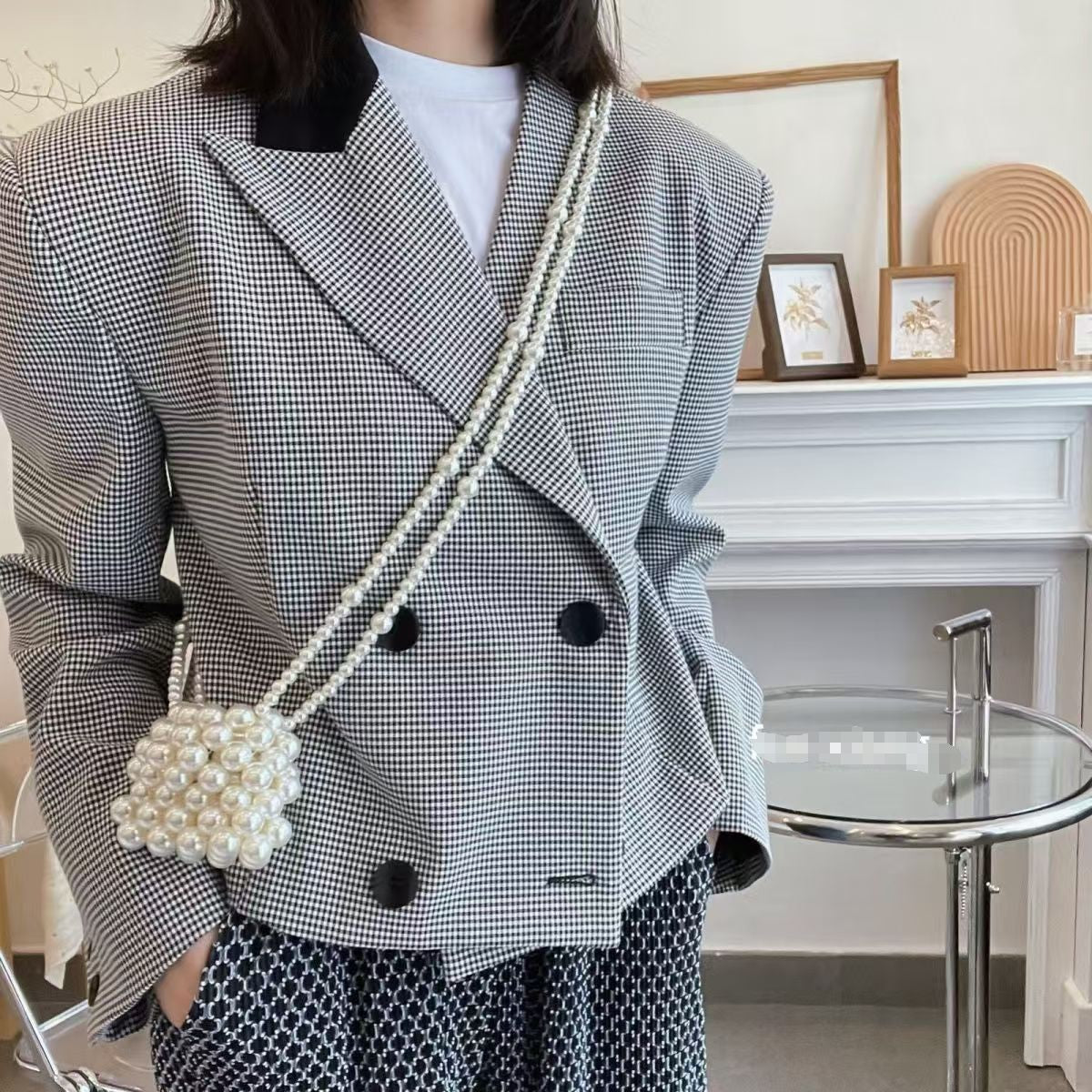Pearl Italian-Inspired Mini Coin Purse — runway angle