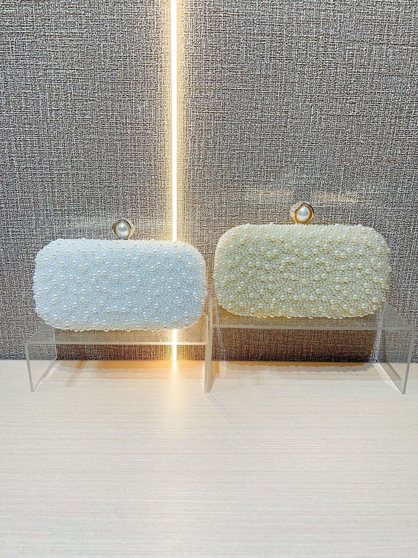Pearl Italian-Inspired Clutch Evening Bag — fabric and detail
