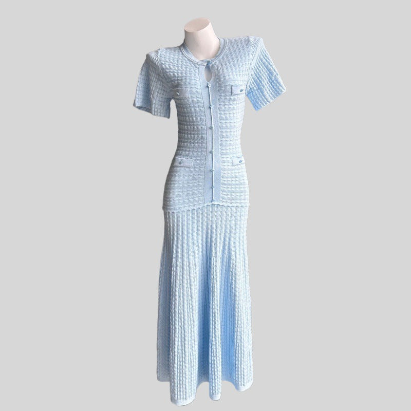 Penelope Textured Knit Button-Front Maxi Dress - additional view 10