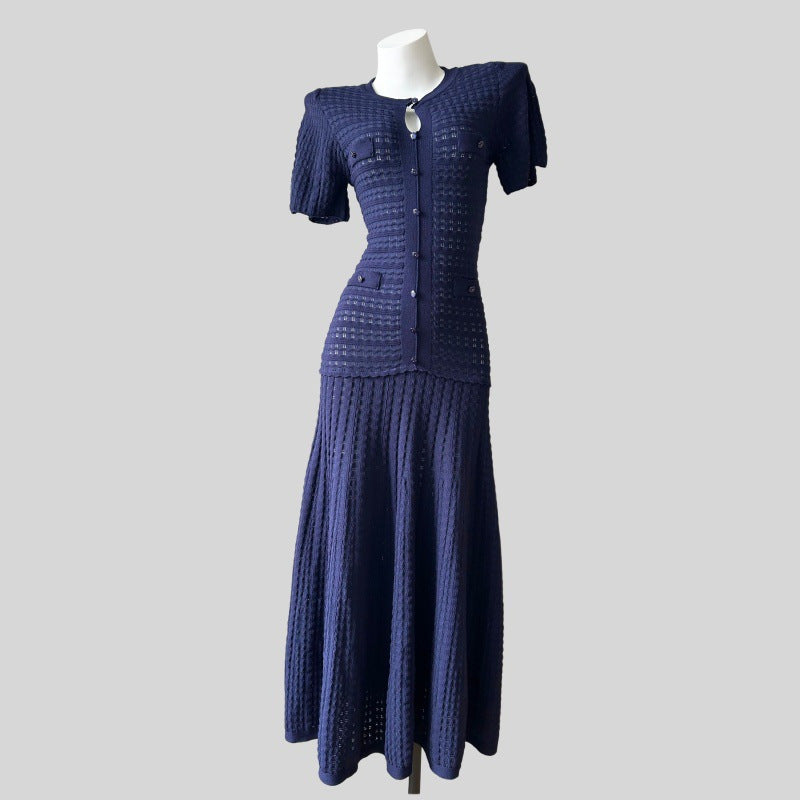 Penelope Textured Knit Button-Front Maxi Dress - additional view 11