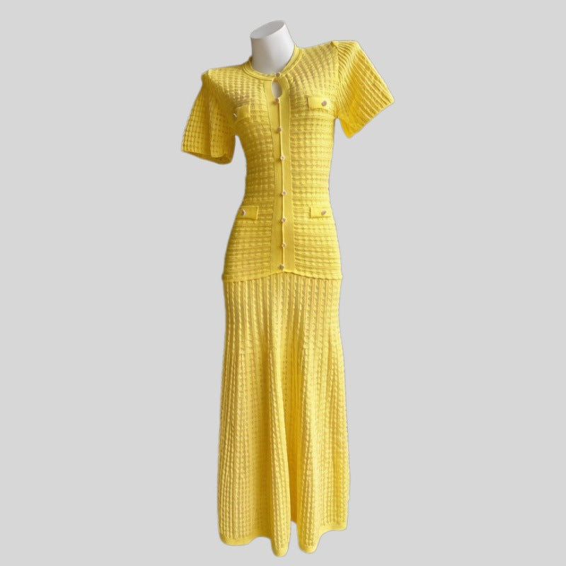 Penelope Textured Knit Button-Front Maxi Dress - additional view 12