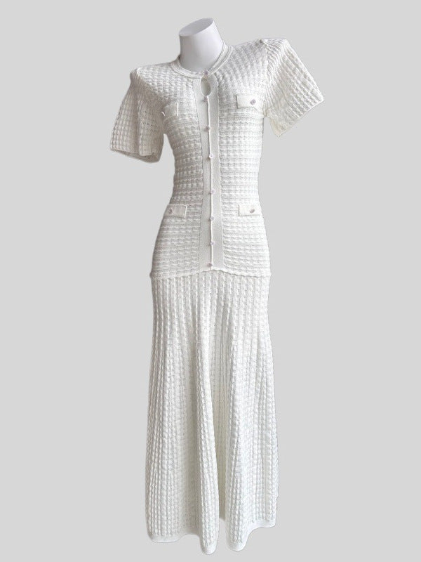 Penelope Textured Knit Button-Front Maxi Dress - additional view 5