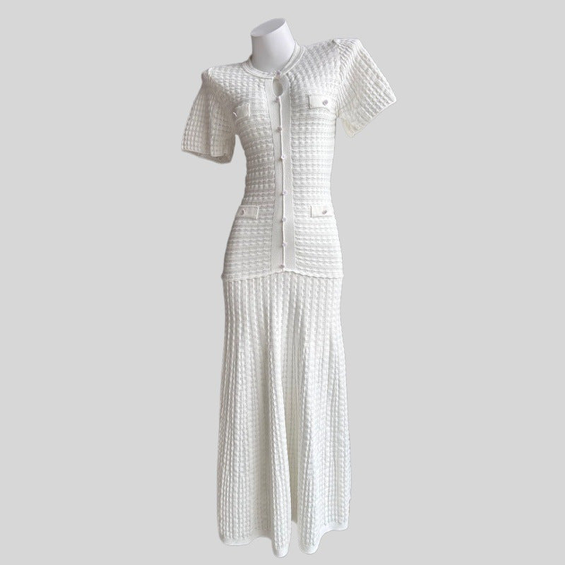 Penelope Textured Knit Button-Front Maxi Dress - additional view 8