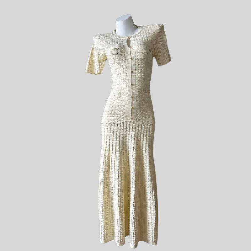 Penelope Textured Knit Button-Front Maxi Dress - additional view 9