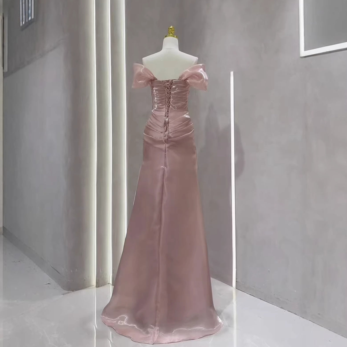 Ariadne One-Shoulder Floor-length Wedding Gown — full length