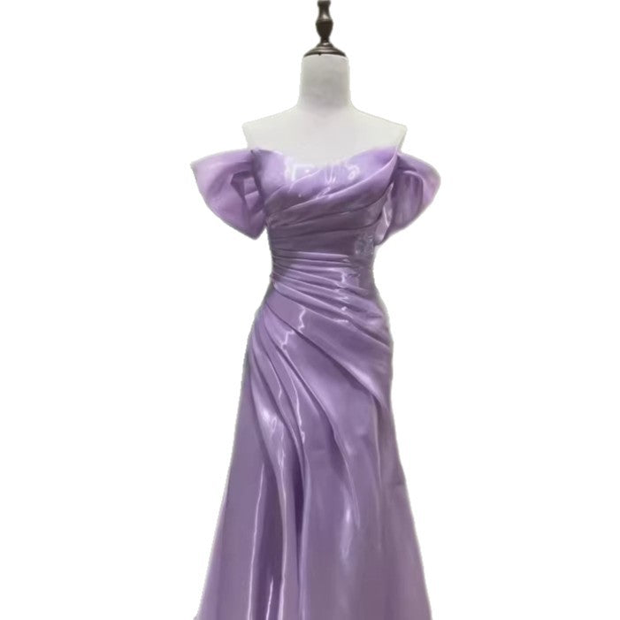 Ariadne One-Shoulder Floor-length Wedding Gown — back view