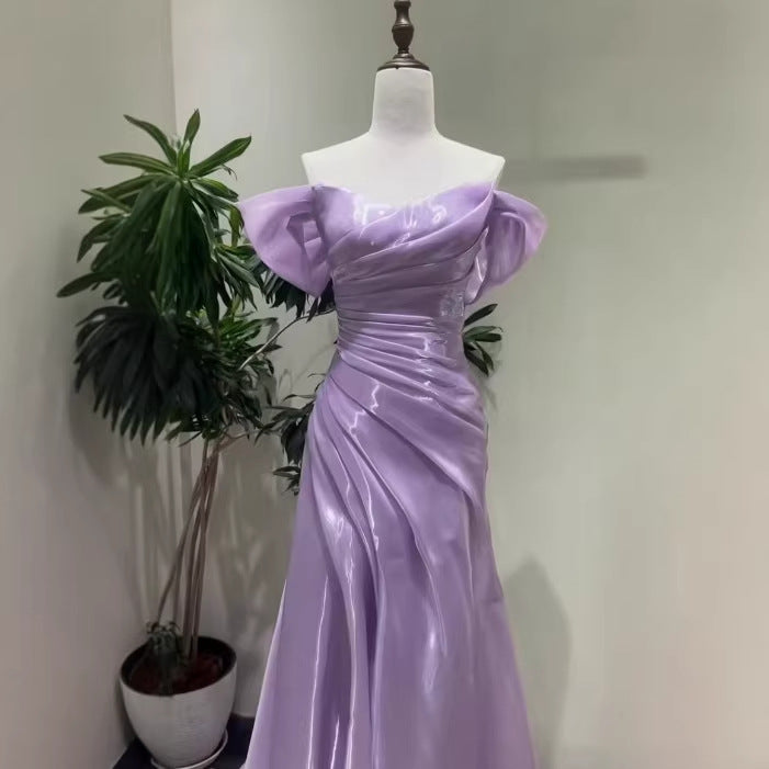 Ariadne One-Shoulder Floor-length Wedding Gown — side view