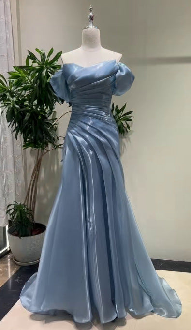 Ariadne One-Shoulder Floor-length Wedding Gown — close-up detail