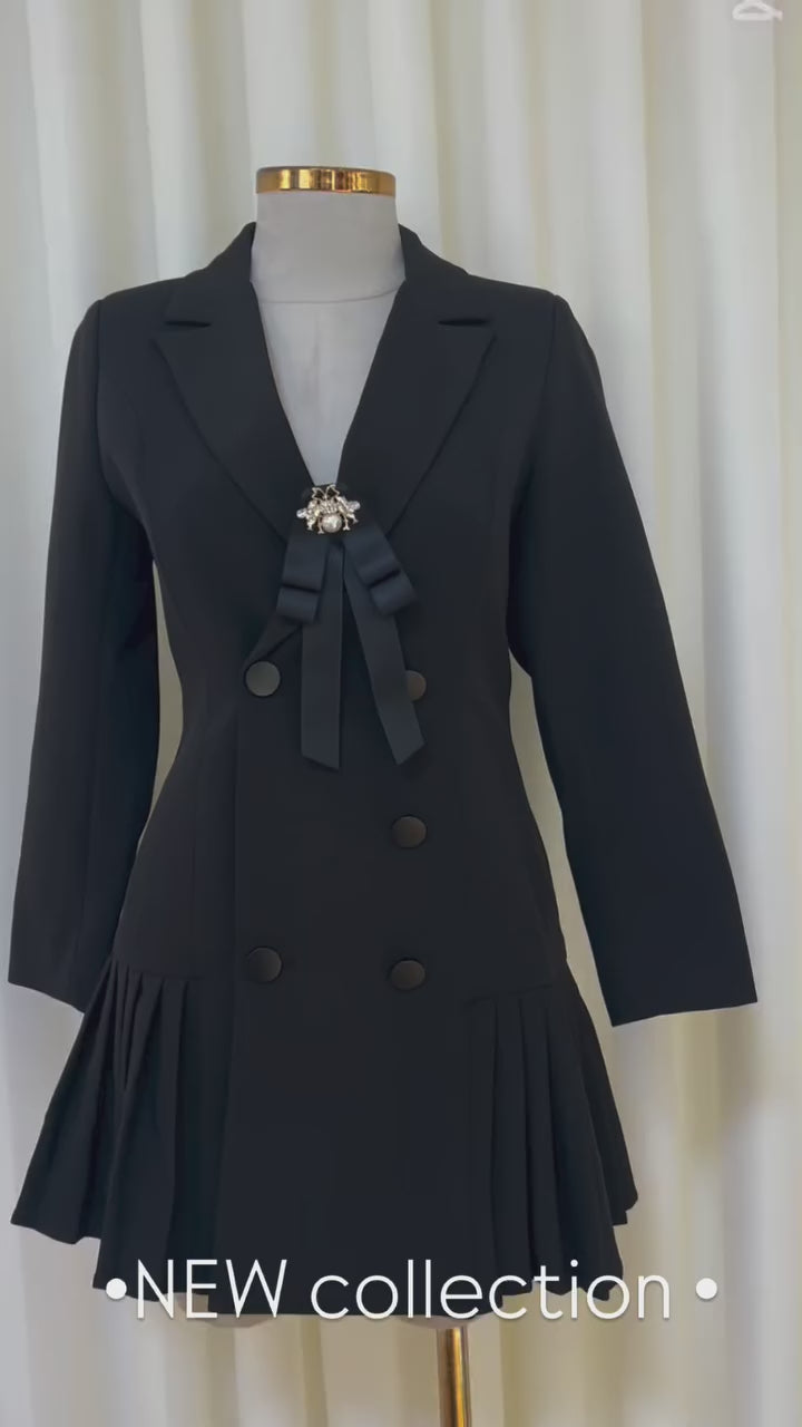 Claudia City Chic Pleated Blazer Mini Dress