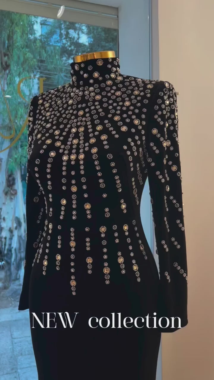 Starlight Reign Embellished Velvet Gown