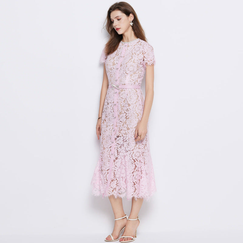 Quintessa Lace Embellished Mermaid Gown — styled look