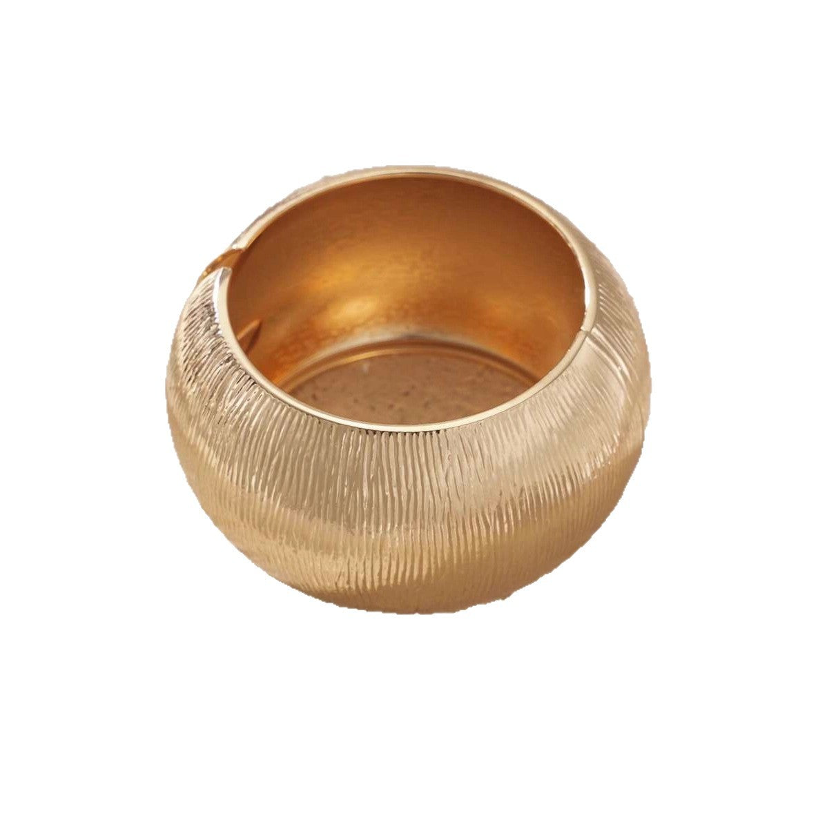Sculpted Chunky Gold Cuff Bracelet — back view