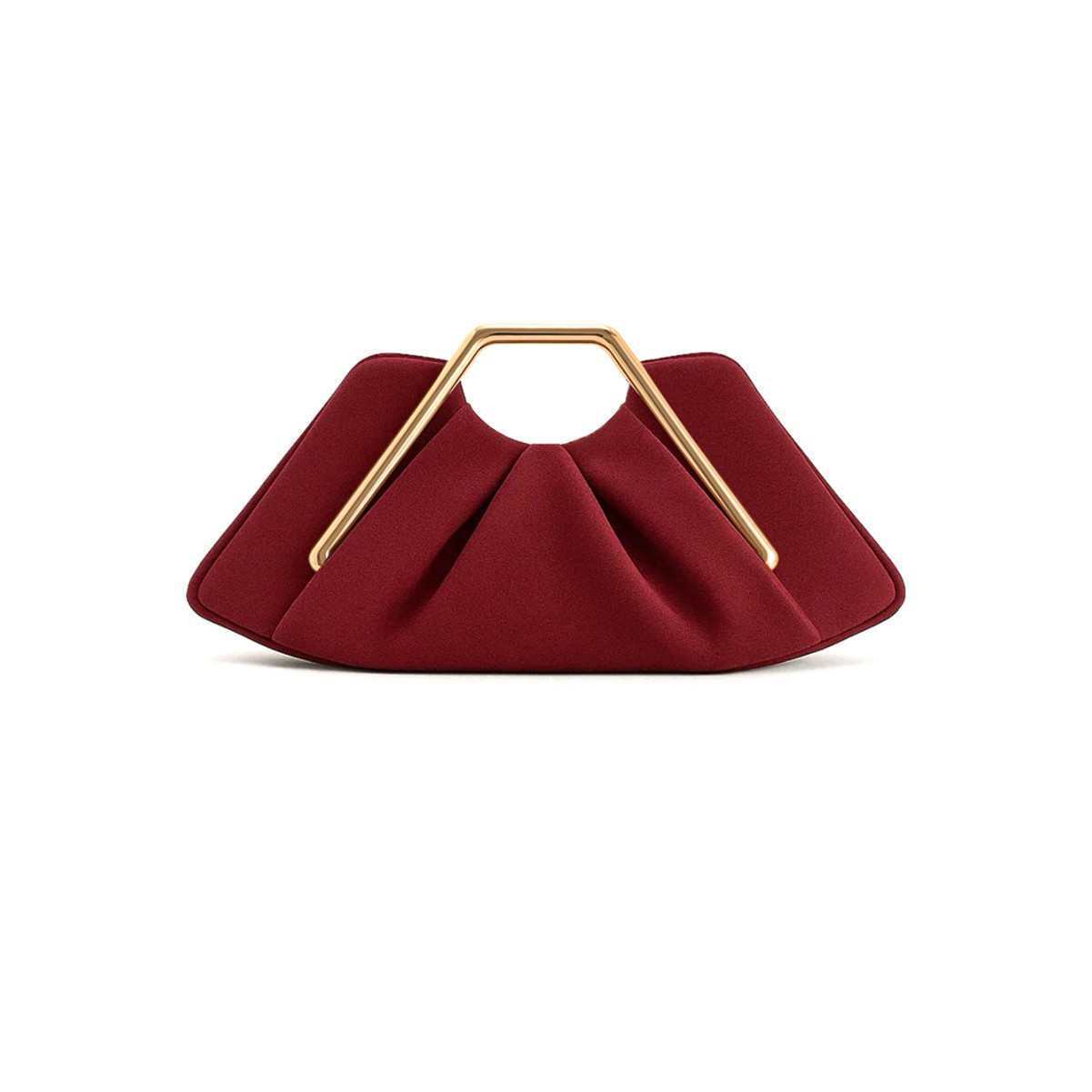 Sculptural Soft Leather Cloud Clutch — silhouette