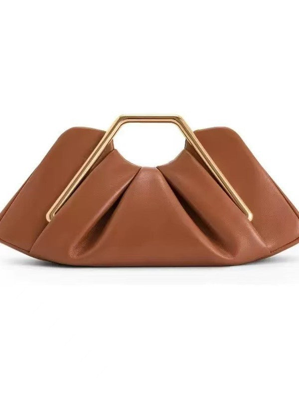 Sculptural Soft Leather Cloud Clutch — back view