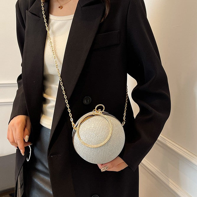 Shimmer Mini Sphere Chain Bag — full length