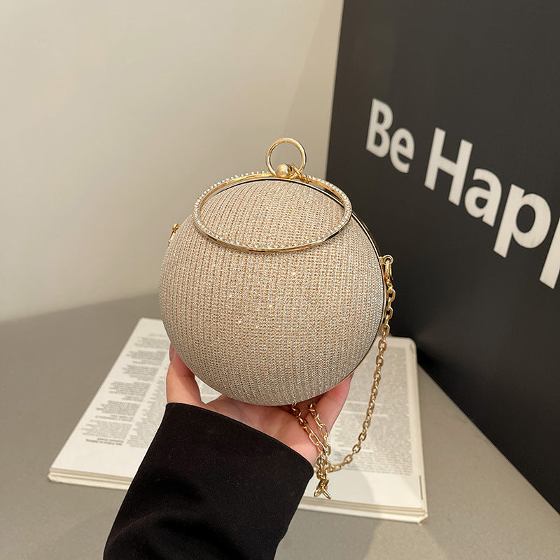Shimmer Mini Sphere Chain Bag — styled look