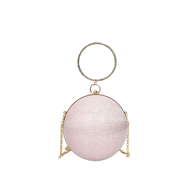 Shimmer Mini Sphere Chain Bag — back view