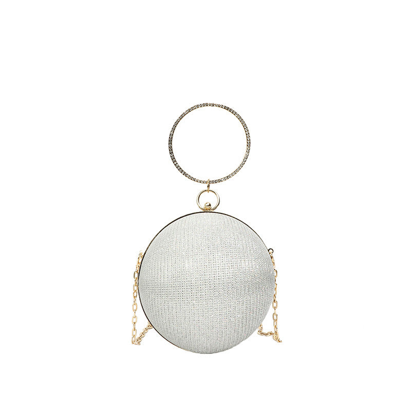 Shimmer Mini Sphere Chain Bag — side view
