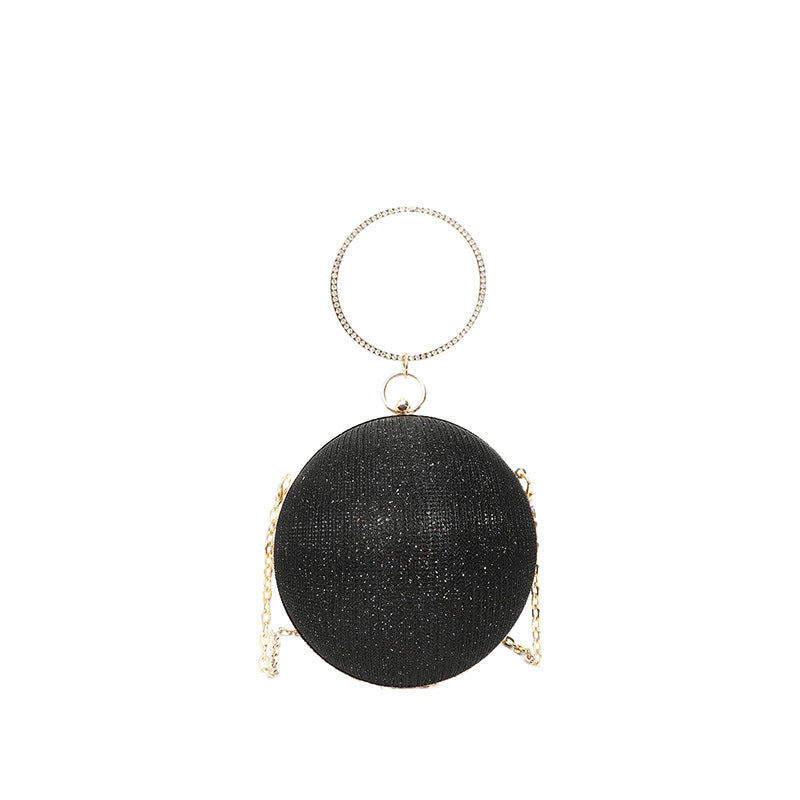Shimmer Mini Sphere Chain Bag — model wearing